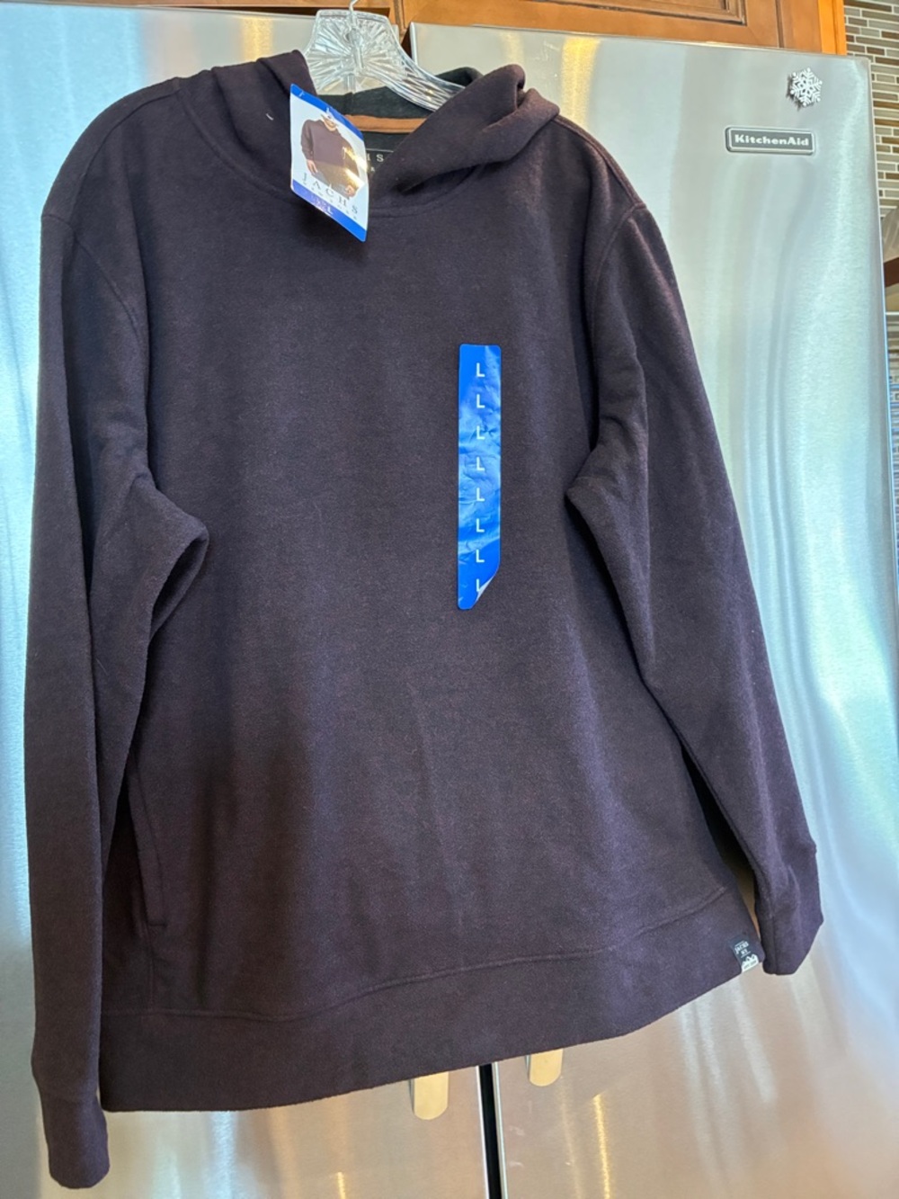 Jachs Men's Crewneck Hoodie Thick Pullover  in Burgundy/Black NWT